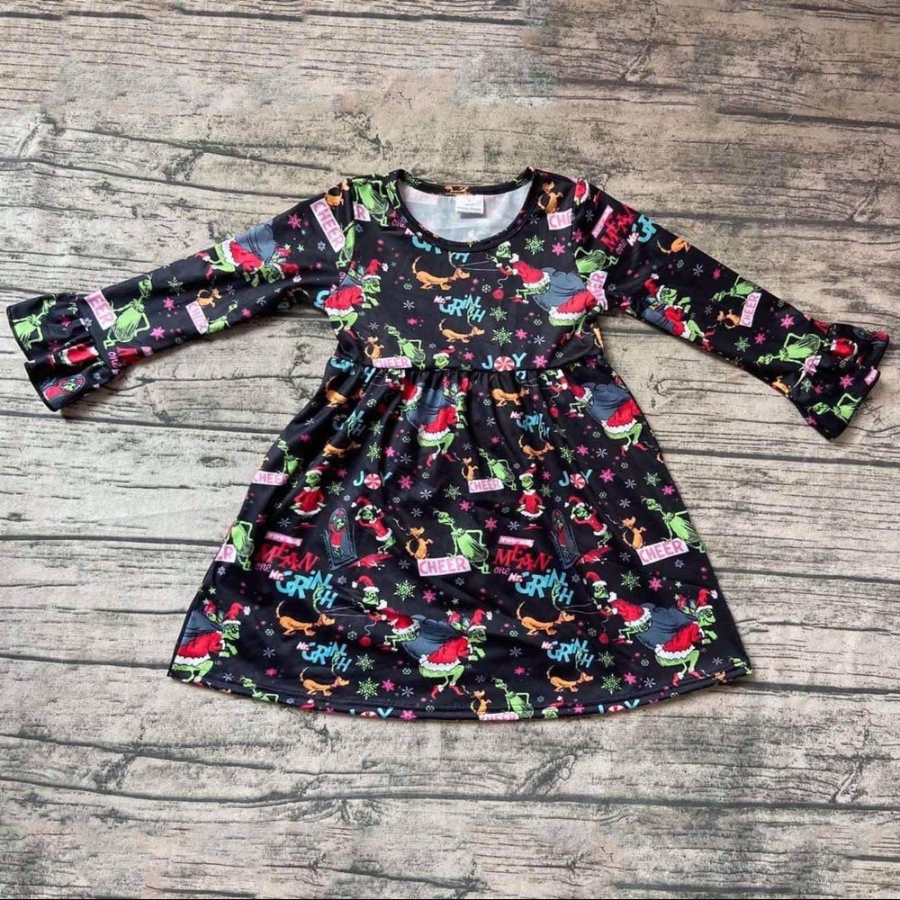 The Grinch Cute Christmas long sleeve dress